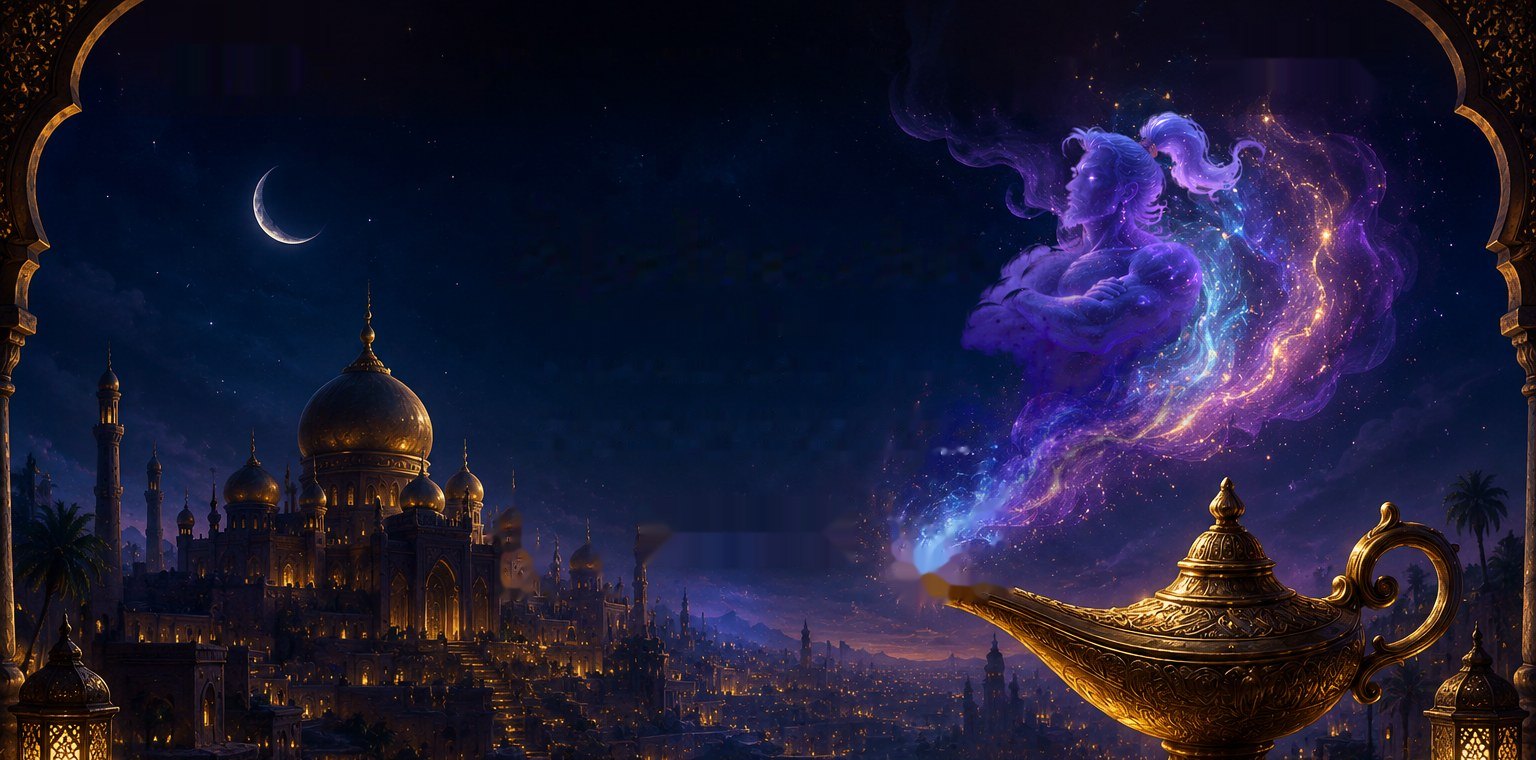 La lámpara de Aladino y el genio